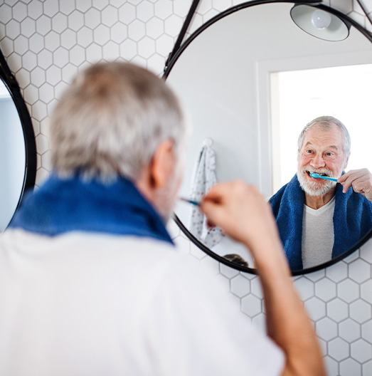Man brushing his teeth