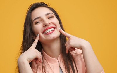 Lady smiles radiantly