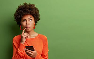 Lady thinks something over