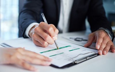 People go over paperwork