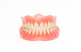 Full dentures on a table