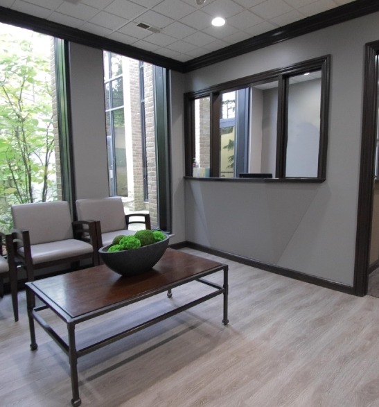 Reception area in Northbrook dental office